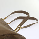 CHANEL Chain Shoulder Bag Patent leather Brown CC Auth bs9580-14