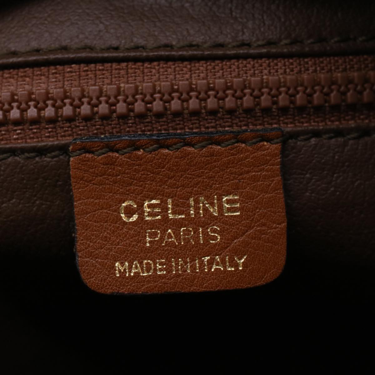 CELINE Clutch Bag Leather Brown Auth bs9584