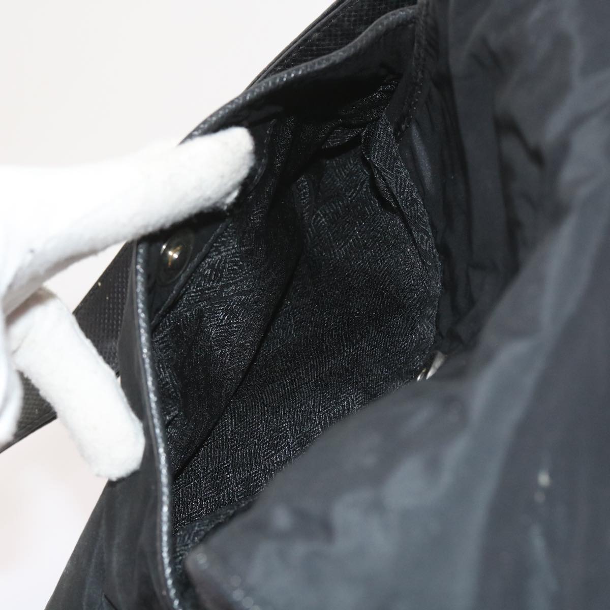 BOTTEGAVENETA Shoulder Bag Nylon Black Auth bs9597