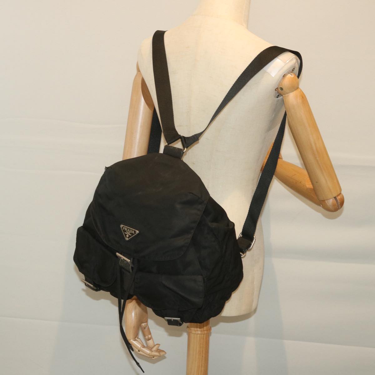 PRADA Backpack Nylon Black Auth bs9628