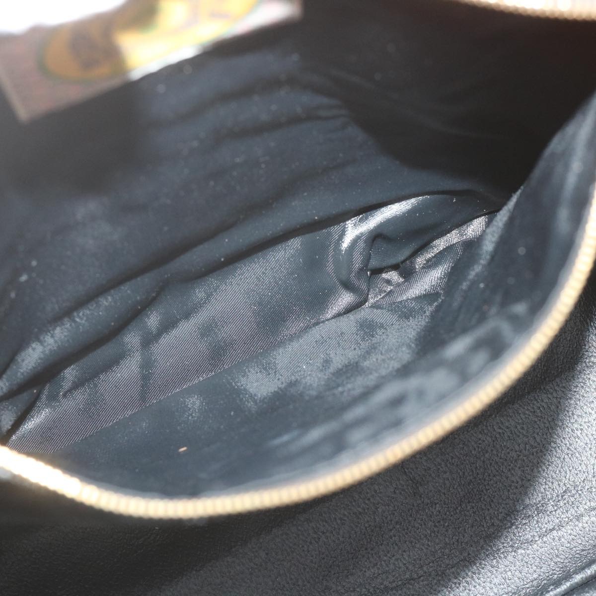 BOTTEGA VENETA Shoulder Bag PVC Leather Black Brown Auth bs9631