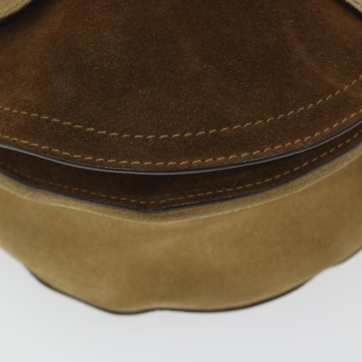 Christian Dior Saddle Shoulder Bag Suede Brown Auth bs9663