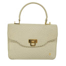 BALLY Quilted Hand Bag Leather Beige Auth bs9678-13