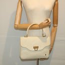 BALLY Quilted Hand Bag Leather Beige Auth bs9678-21