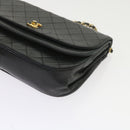 CHANEL Chain Shoulder Bag Lamb Skin Black CC Auth bs9680-8