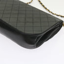 CHANEL Chain Shoulder Bag Lamb Skin Black CC Auth bs9680-16