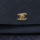 CHANEL Chain Shoulder Bag Lamb Skin Black CC Auth bs9680-9