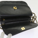 CHANEL Chain Shoulder Bag Lamb Skin Black CC Auth bs9680-18