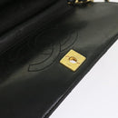 CHANEL Chain Shoulder Bag Lamb Skin Black CC Auth bs9680-10