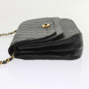 CHANEL Chain Shoulder Bag Lamb Skin Black CC Auth bs9680-4