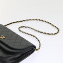CHANEL Chain Shoulder Bag Lamb Skin Black CC Auth bs9680-14