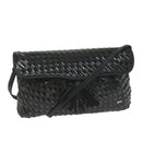 BALLY Shoulder Bag Leather Black Auth bs9690-1