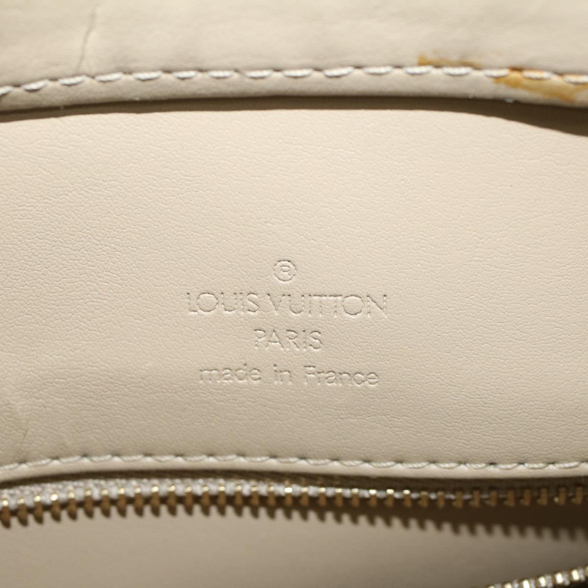 LOUIS VUITTON Monogram Vernis Houston Hand Bag Beige M91004 LV Auth bs9722