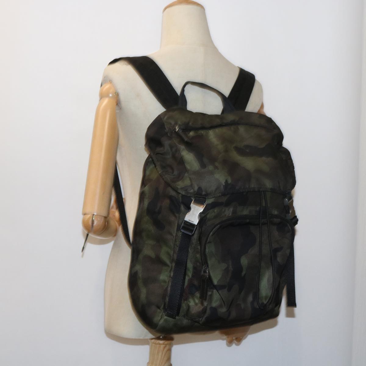 PRADA Backpack Nylon Green Auth bs9764