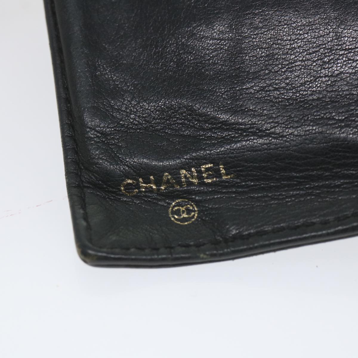CHANEL Wallet Caviar Skin Black CC Auth bs9845