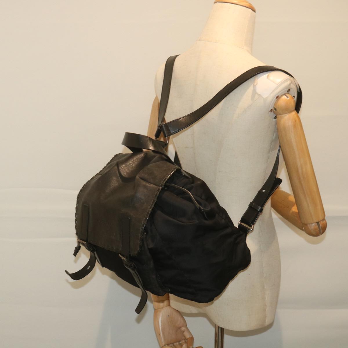 PRADA Backpack Nylon Black Auth bs9861