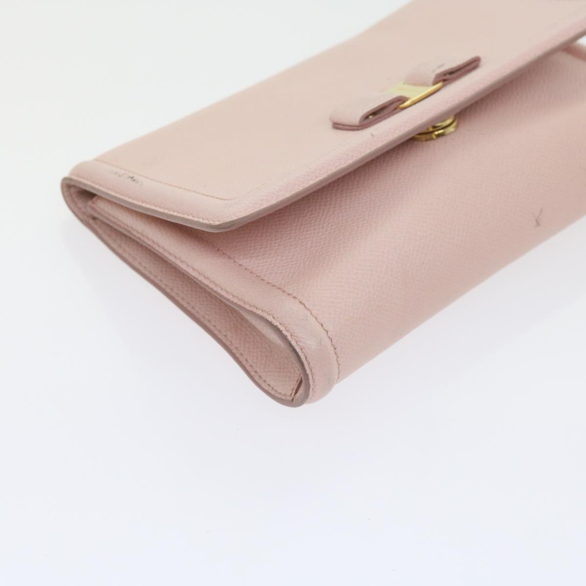 Salvatore Ferragamo Wallet Shoulder Bag Leather 4Set Pink Brown Auth bs9868