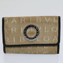 BVLGARI Wallet Leather 4Set Black Beige Auth bs9872-17