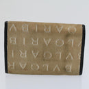 BVLGARI Wallet Leather 4Set Black Beige Auth bs9872-18