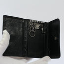 BVLGARI Wallet Leather 4Set Black Beige Auth bs9872-19