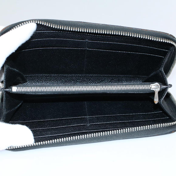 BVLGARI Wallet Leather 4Set Black Beige Auth bs9872