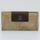 BVLGARI Wallet Leather 4Set Black Beige Auth bs9872-7