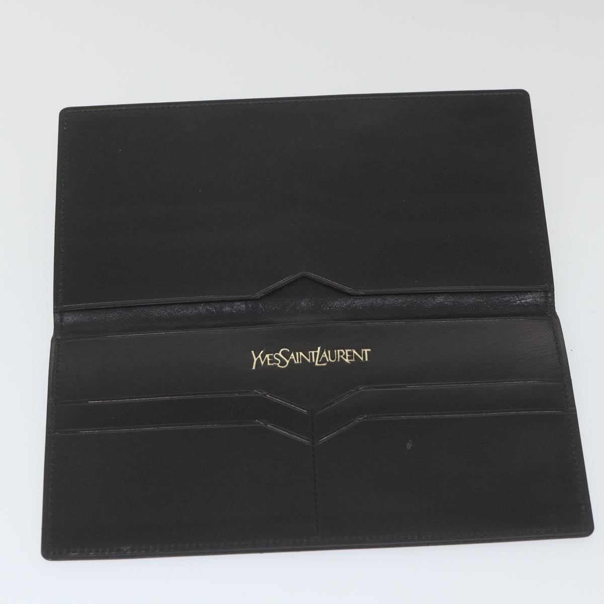 SAINT LAURENT Card Case Leather 4Set Black Brown Auth bs9888