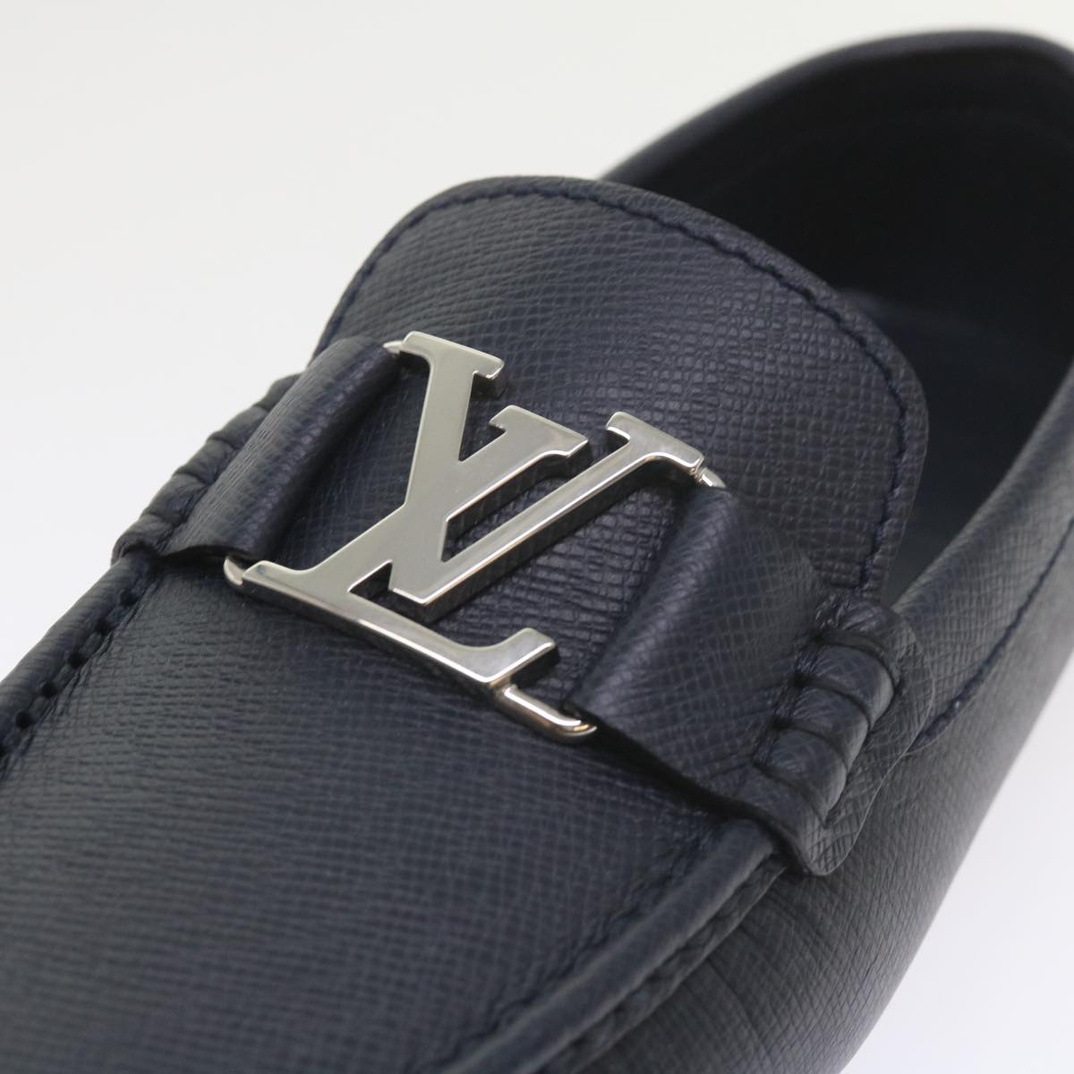 LOUIS VUITTON Monte Carlo line Driving Shoes Leather M8 Navy Auth bs9908