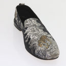 HERMES Jungle semelle cuir Shoes Canvas 42.5 Black White Brown Auth bs9909-12