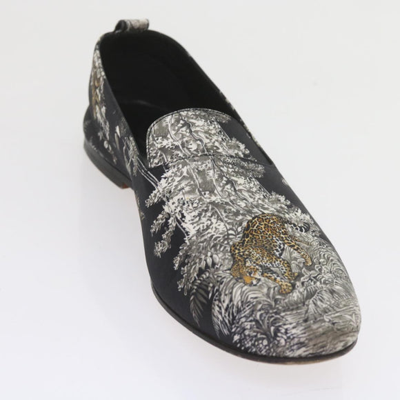 HERMES Jungle semelle cuir Shoes Canvas 42.5 Black White Brown Auth bs9909