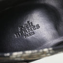 HERMES Jungle semelle cuir Shoes Canvas 42.5 Black White Brown Auth bs9909-20