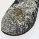 HERMES Jungle semelle cuir Shoes Canvas 42.5 Black White Brown Auth bs9909-3