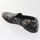 HERMES Jungle semelle cuir Shoes Canvas 42.5 Black White Brown Auth bs9909-5