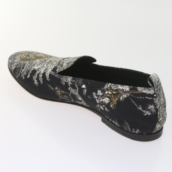 HERMES Jungle semelle cuir Shoes Canvas 42.5 Black White Brown Auth bs9909