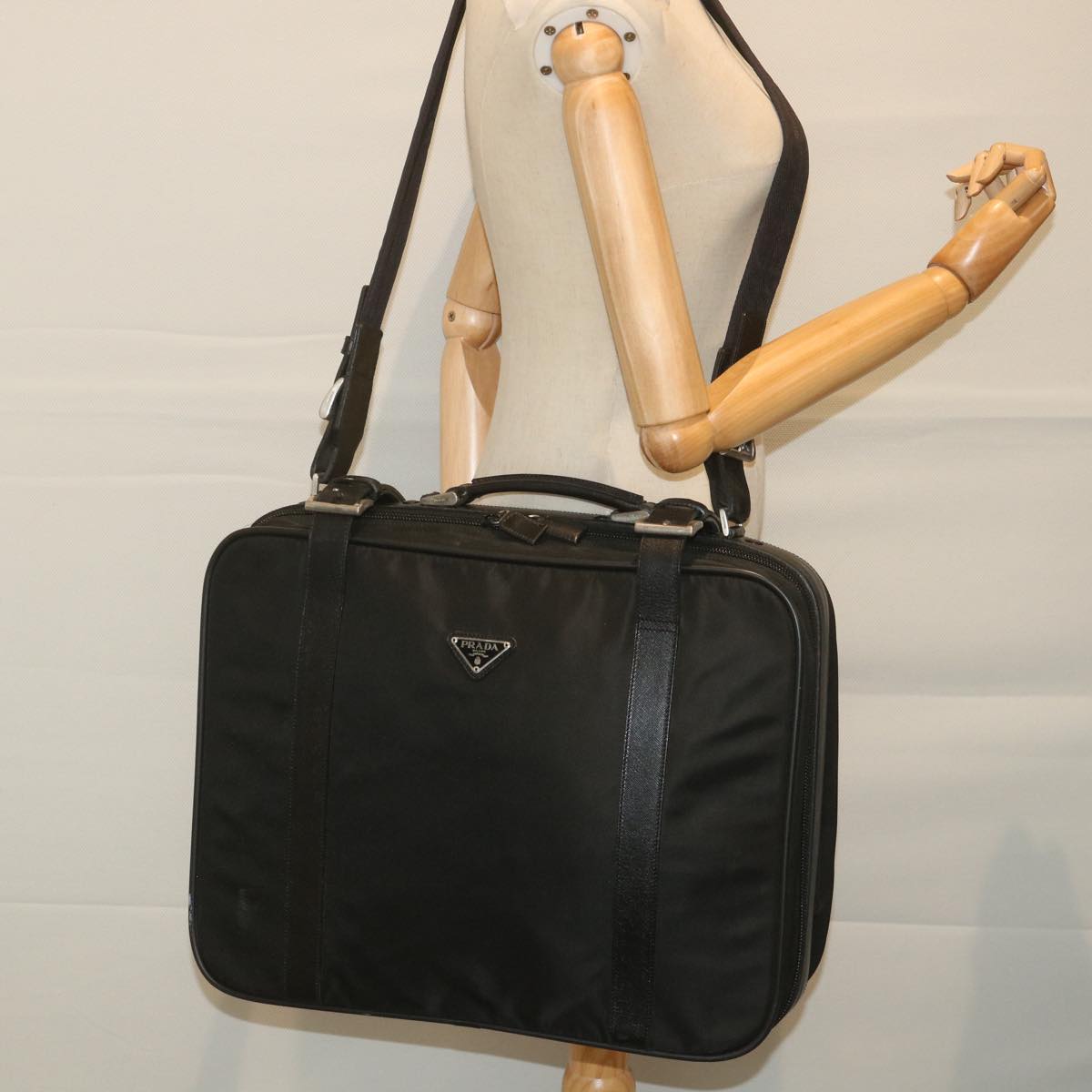 PRADA Hand Bag Nylon 2way Black Auth bs9916