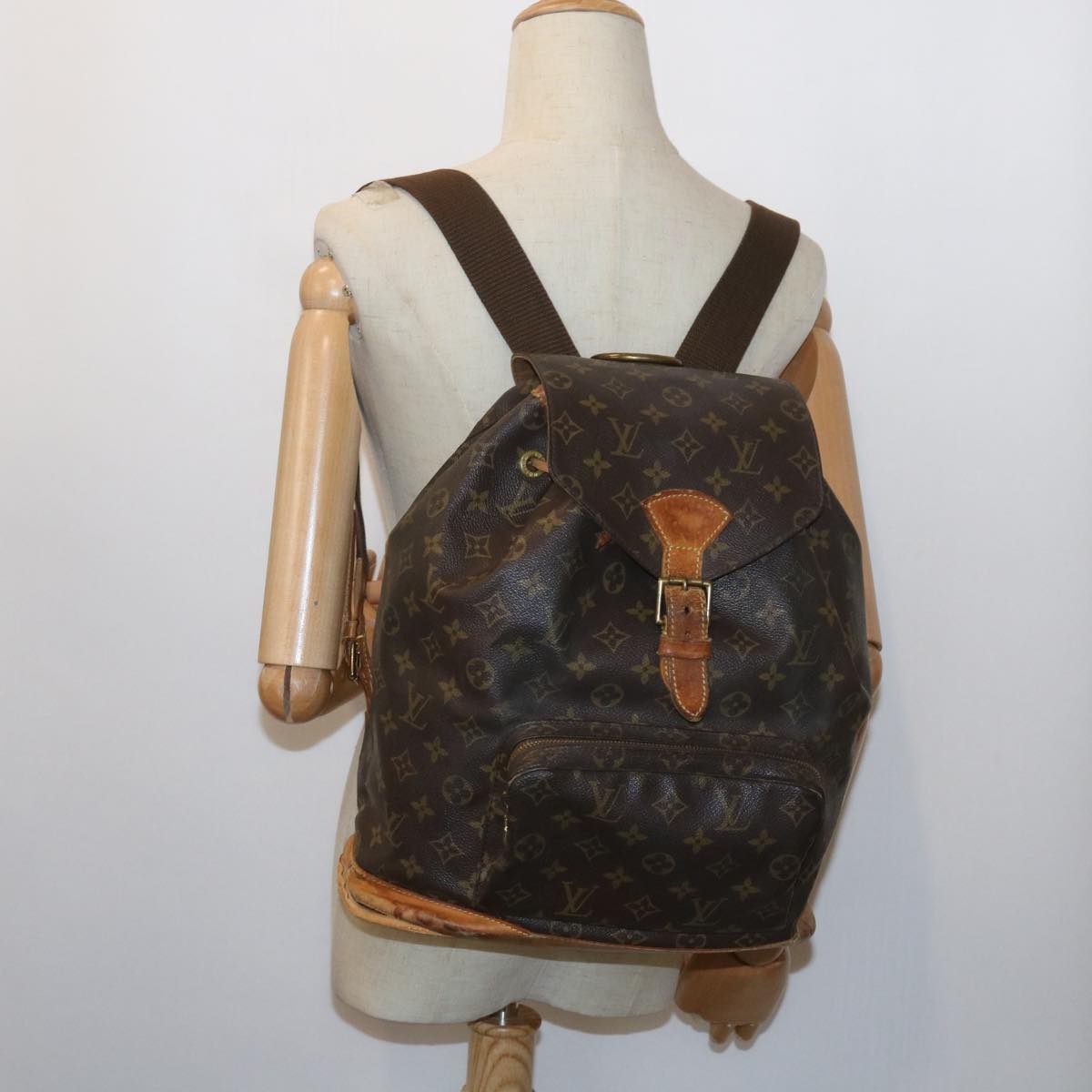 LOUIS VUITTON Monogram Montsouris GM Backpack M51135 LV Auth bs9960