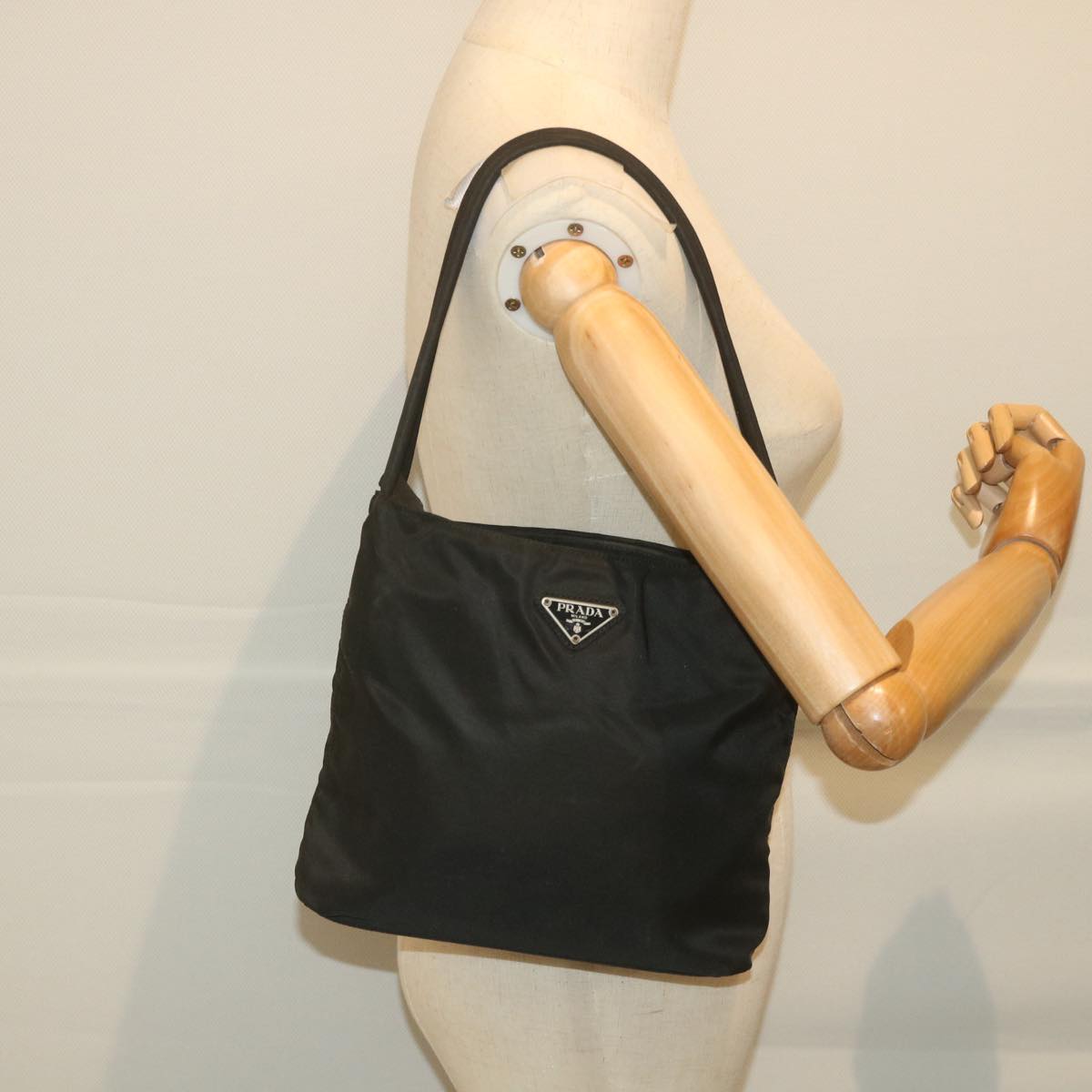 PRADA Shoulder Bag Nylon Black Auth bs9972