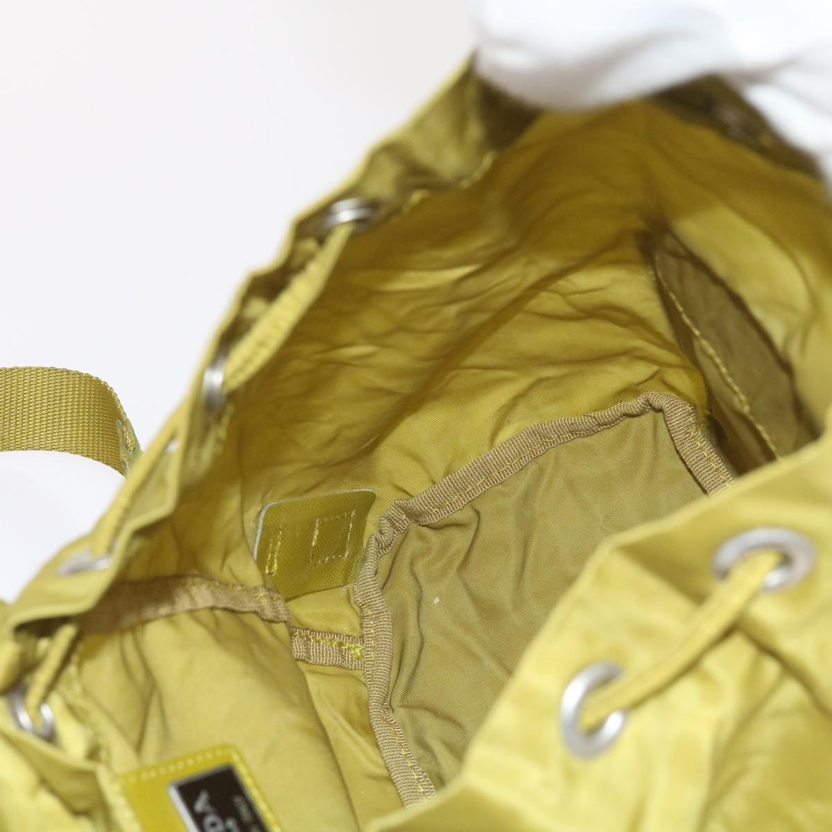 PRADA Backpack Nylon Yellow Auth bs9973