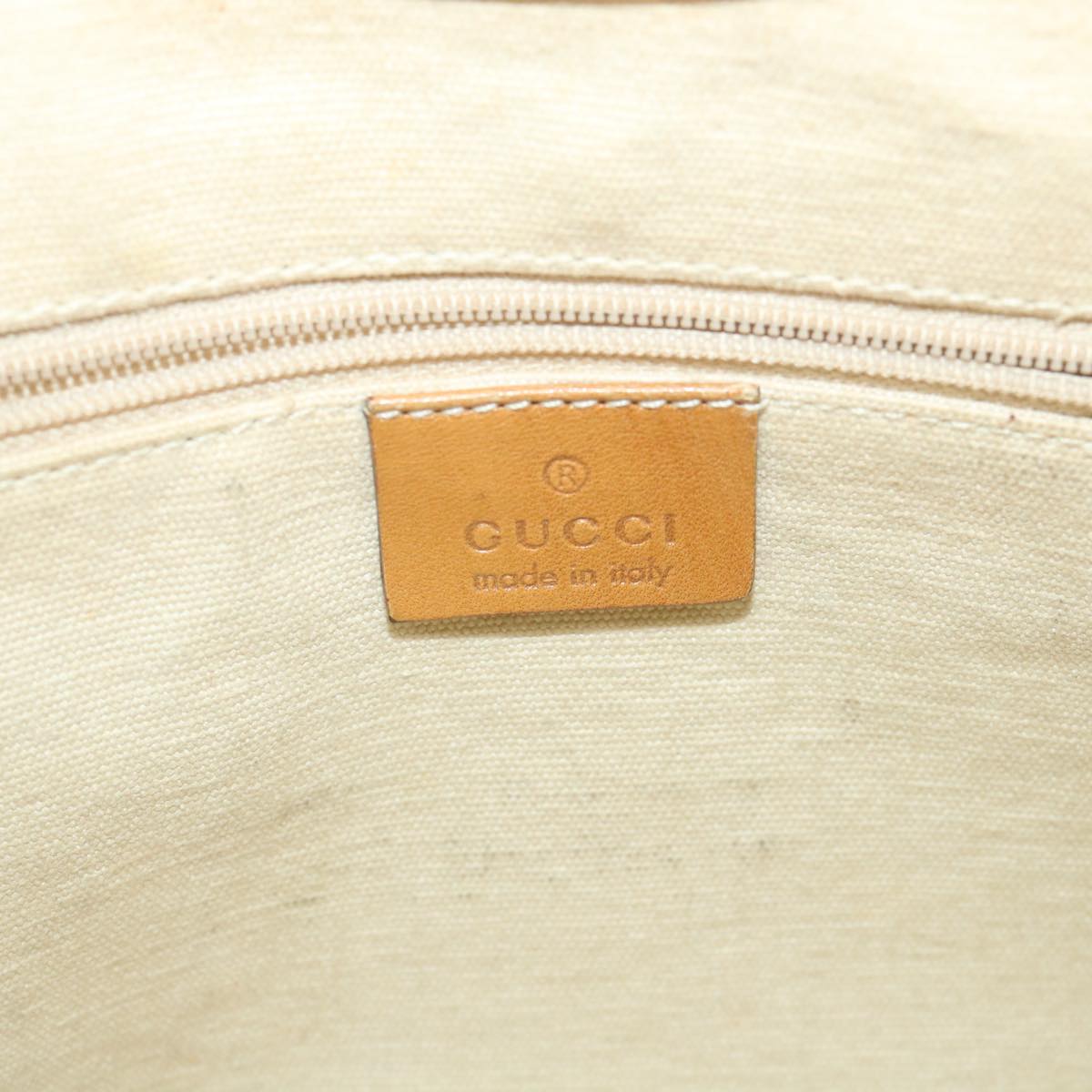 GUCCI Jackie Shoulder Bag Canvas Beige Auth bs9990