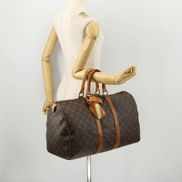 LOUIS VUITTON Monogram Keepall 45 Boston Bag M41428 LV Auth BSZ001