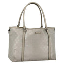 GUCCI GG Implementation Tote Bag PVC Silver 197953 Auth BSZ004-1