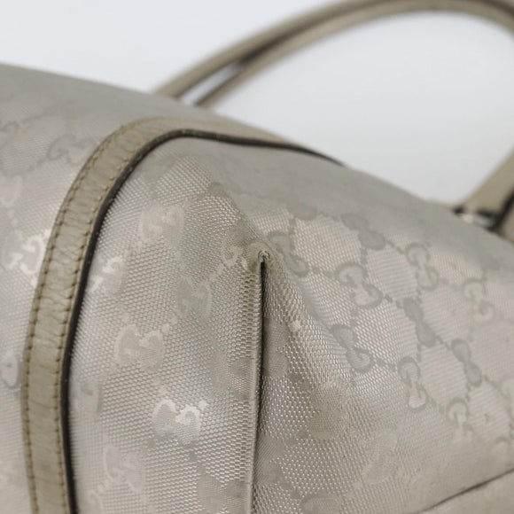 GUCCI GG Implementation Tote Bag PVC Silver 197953 Auth BSZ004