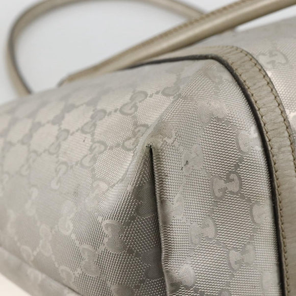 GUCCI GG Implementation Tote Bag PVC Silver 197953 Auth BSZ004
