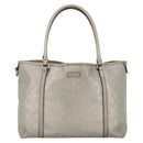 GUCCI GG Implementation Tote Bag PVC Silver 197953 Auth BSZ004-2