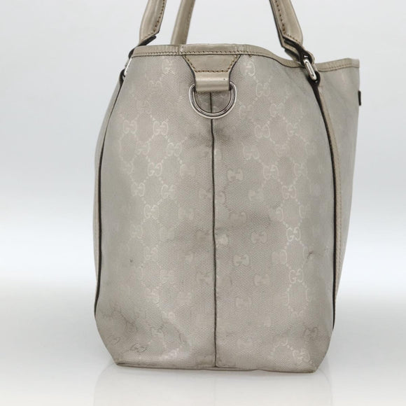 GUCCI GG Implementation Tote Bag PVC Silver 197953 Auth BSZ004