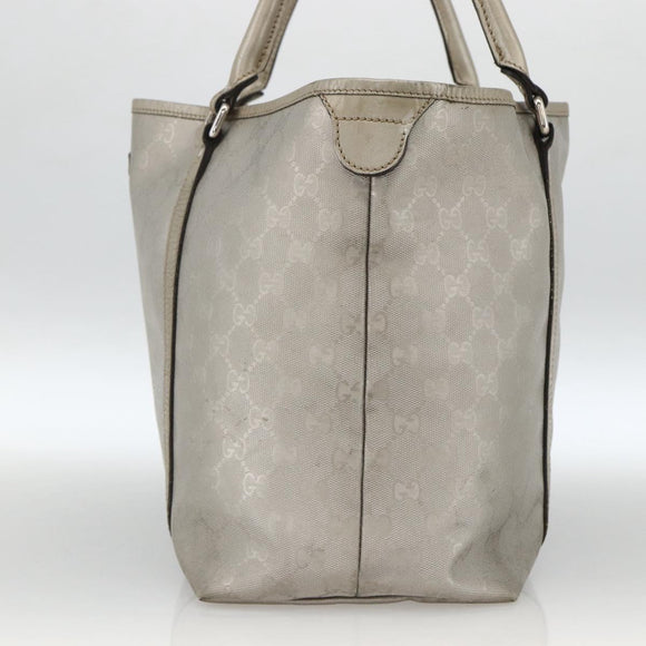 GUCCI GG Implementation Tote Bag PVC Silver 197953 Auth BSZ004
