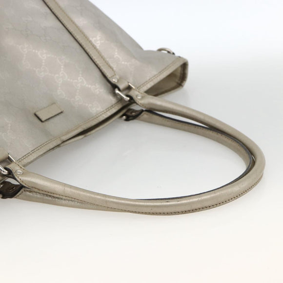 GUCCI GG Implementation Tote Bag PVC Silver 197953 Auth BSZ004