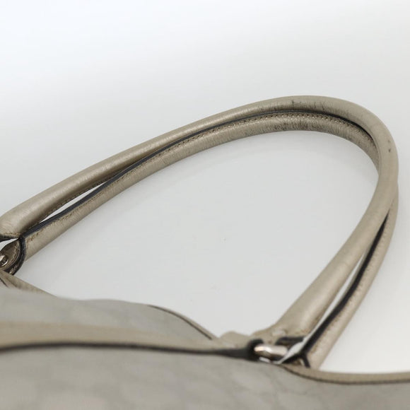 GUCCI GG Implementation Tote Bag PVC Silver 197953 Auth BSZ004
