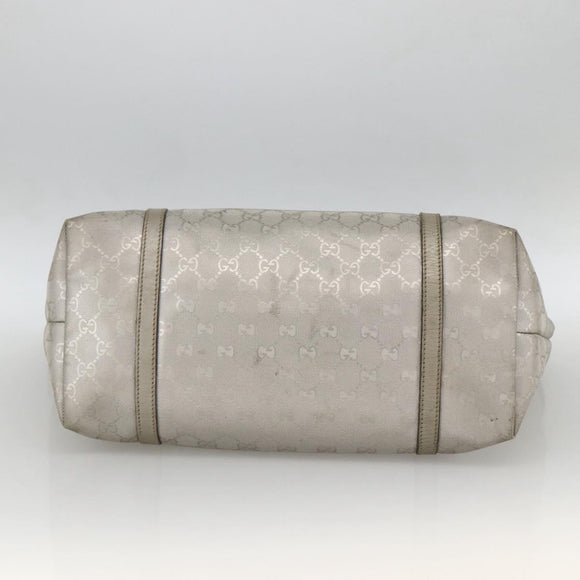 GUCCI GG Implementation Tote Bag PVC Silver 197953 Auth BSZ004