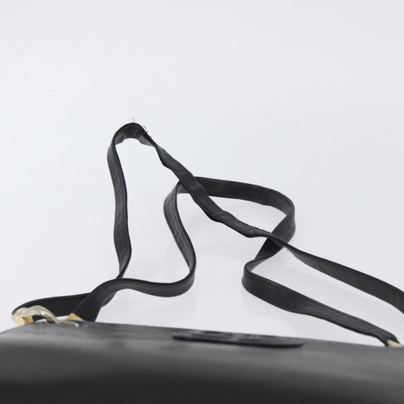 Christian Dior Shoulder Bag Leather Black Gold Auth BSZ005